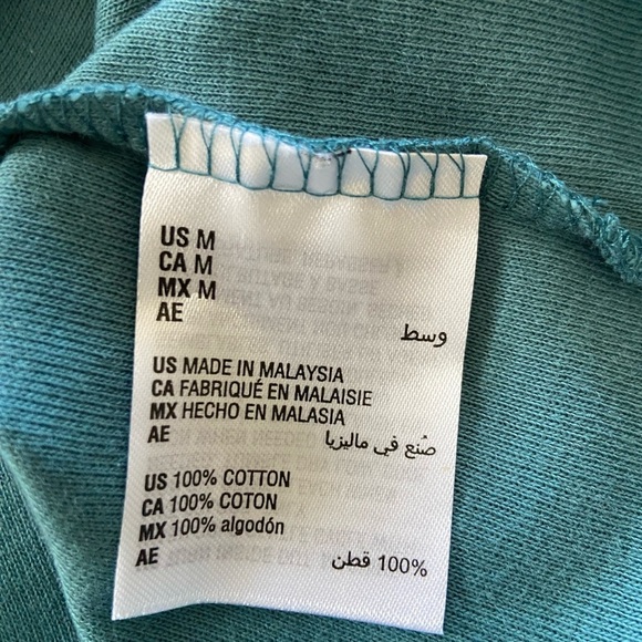 Karen Scott Tunic Top Split Neck with Studs 3/4 Sleeve Side Slits Teal Size M - Picture 4 of 11